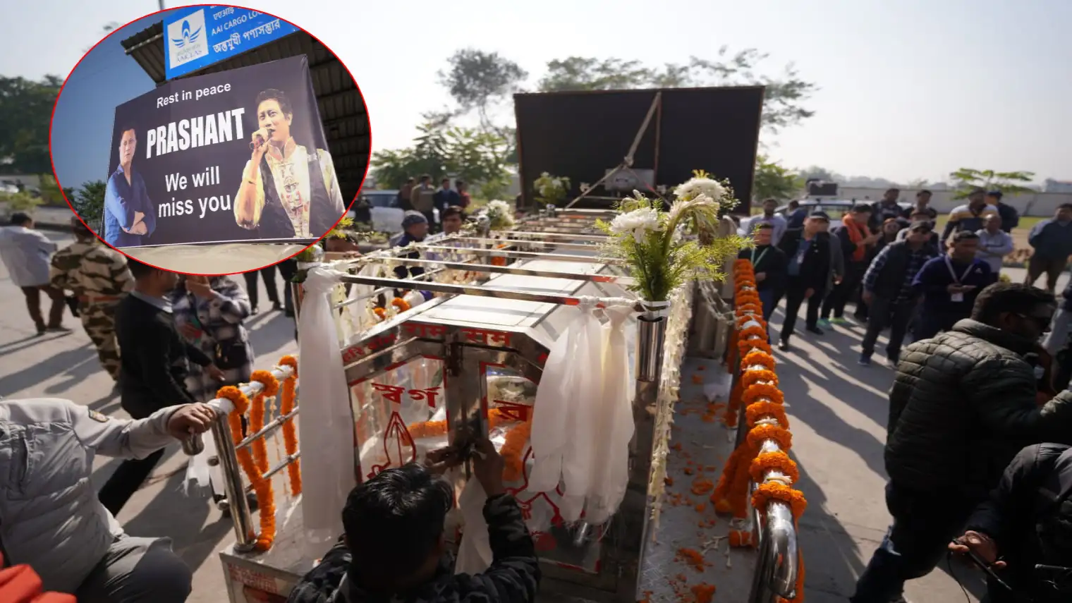 Prashant Tamang’s Mortal Remains Arrive at Bagdogra Airport; Funeral Procession Heads to Darjeeling