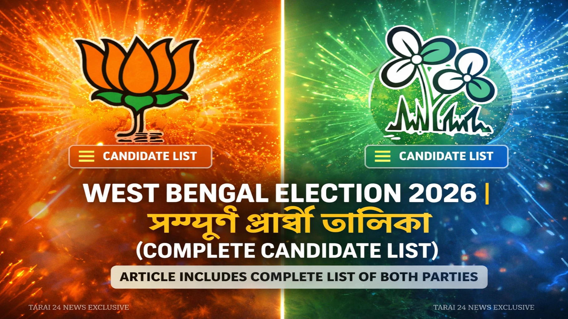 West Bengal Election 2026: Complete BJP & TMC Candidate List for All 294 Seats