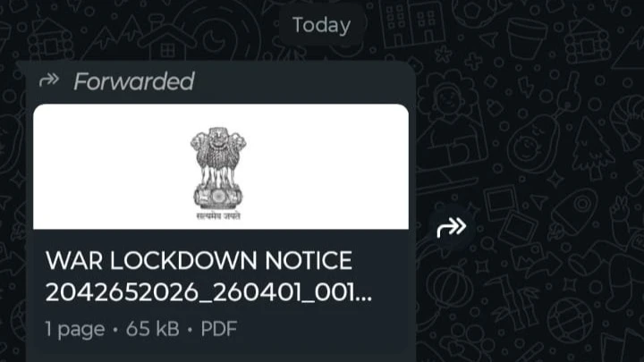 Viral ‘War Lockdown’ Notice on WhatsApp Sparks Panic on April Fools’ Day